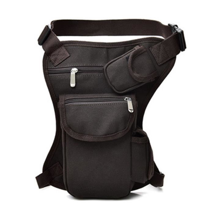 Sports de plein air cyclisme toile taille jambe sac sac portable multifonctionnel poche pack Brown