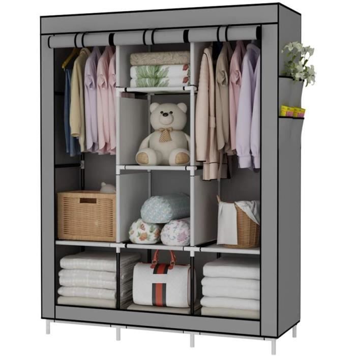 GardeRobe transportable Armoire de Rangement Penderie en Tissu intissé