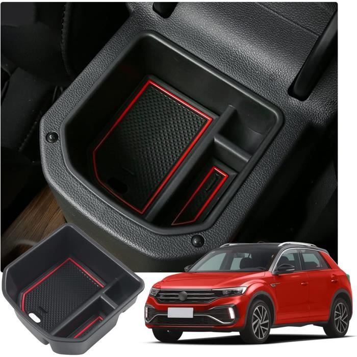 Ruiya Compatible T-roc 2018-2023 Boîte Rangement Auto Console Accoudoir ...