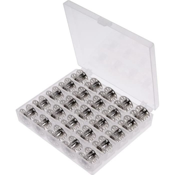 25PCS Bobine Canettes Métal De Fil Pour Machine Coudre Outil Couture Spool Brother Singer Bernina Pfaff Elna Babylock Kenmore Juki