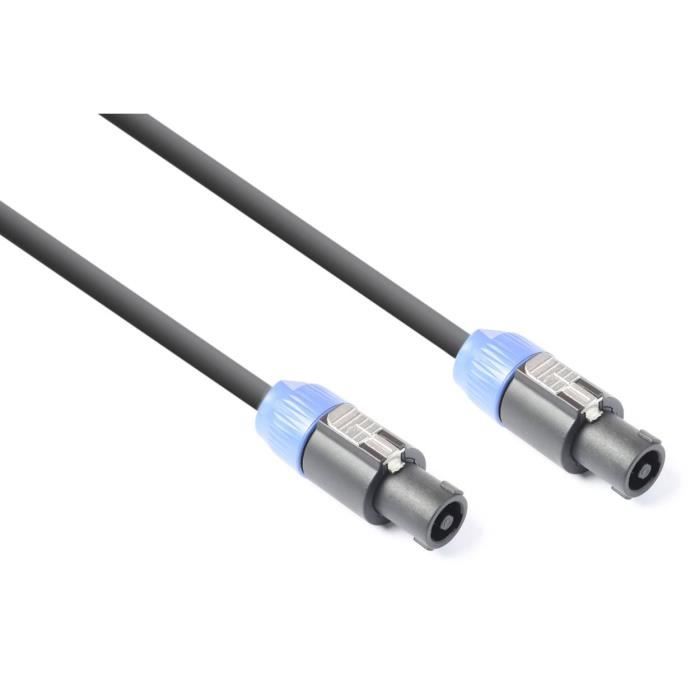 Câble haut-parleur NL2-NL2 1.5 mm2 10 m - PD Connex - Noir - Coaxial