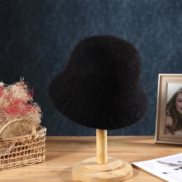 XYIYI Chapeau Bob Fourrure Duveteux - Seau Hiver Pêcheur Chaud Et Tendance Pour Femmes Et Filles