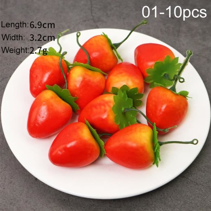 Lot De 9 Fruits Artificiels Décoratifs - Banane, Cerises, Fraises, Pommes, Mangue, Raisins