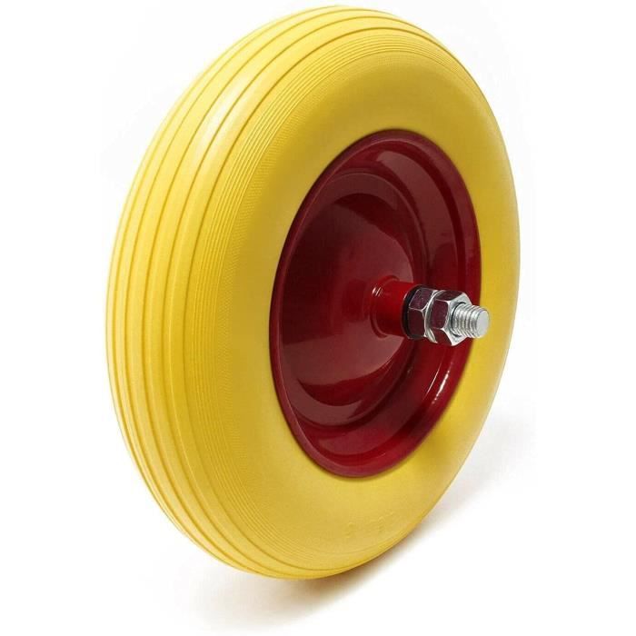 Roue Brouette Caoutchouc Solide 3,50-8 Anti-crevaison - 360mm - Polyuréthane - Pour Jardin, Kayak