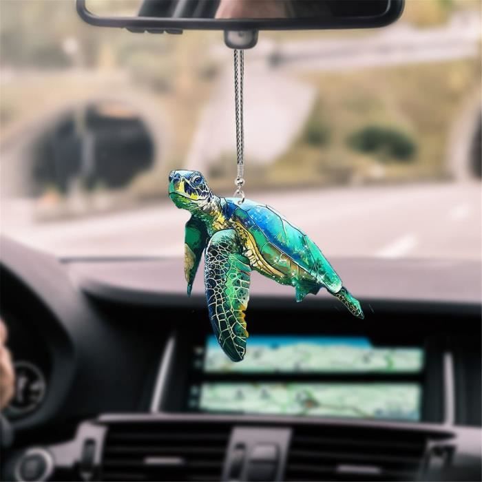 Ornement Grenouille Au Crochet Pour Voiture - Fait Main - Pendentif Rétroviseur - Décoration Intérieure Verte
