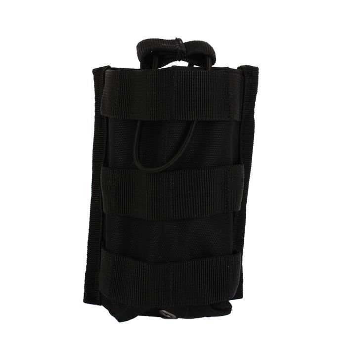 IDOGEAR Molle Chargeur Pochettes Magnétique Tactique pochette de 5,56 mm et deux pochette de Magazine de 9 mm Compatibles MOLLE à dégagement Rapide (Black