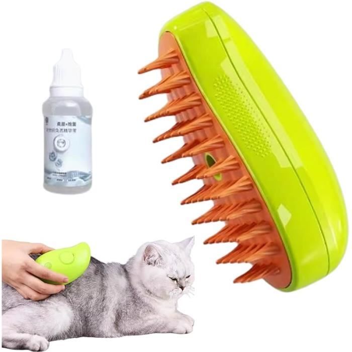 Meilleurs prix pour Brosse vapeur pour chat 3 en 1 brosse vapeur autonettoyante pour chat brosse vapeur pour chat pour massage vert GREEN