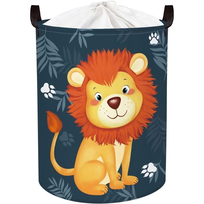 Grand Panier De Rangement 36L Motif Jungle Animaux – Boîte Pliante Avec Poignées Pour Jouets, Chambre Enfant, Linge Ou Salle De Jeu