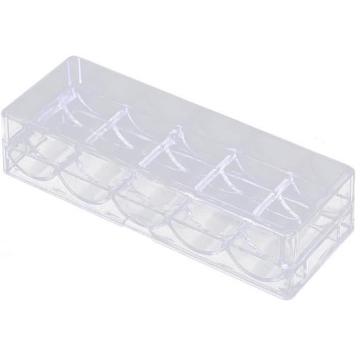 Porte Jetons Poker Acrylique Transparent - Boîte Rangement 100 Jetons Avec Couvercle