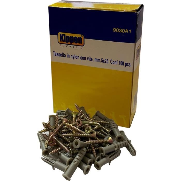 Chevilles et vis CELO NP 5 x 50 mm Acier Tête plate (100 Unités) main image 1