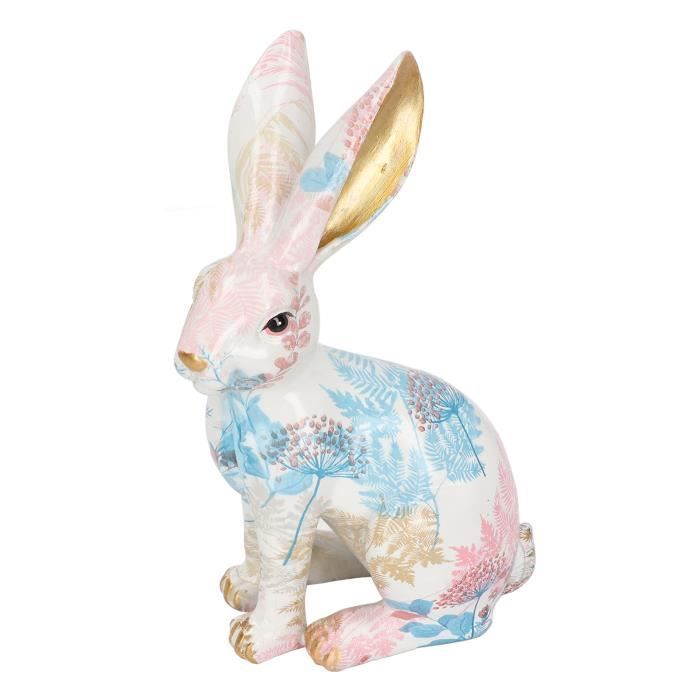 Statue De Lapin Extérieur En Résine - Déco De Jardin, Patio, Pelouse - 23,5x16 Cm, Léger, Résistant Aux Intempéries - 3