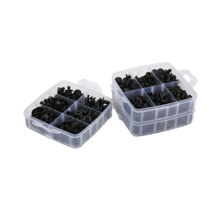 Lot De 200 Clips De Fixation Voiture - Assortiment Rivets Plastique Garniture Porte Et Pare-chocs