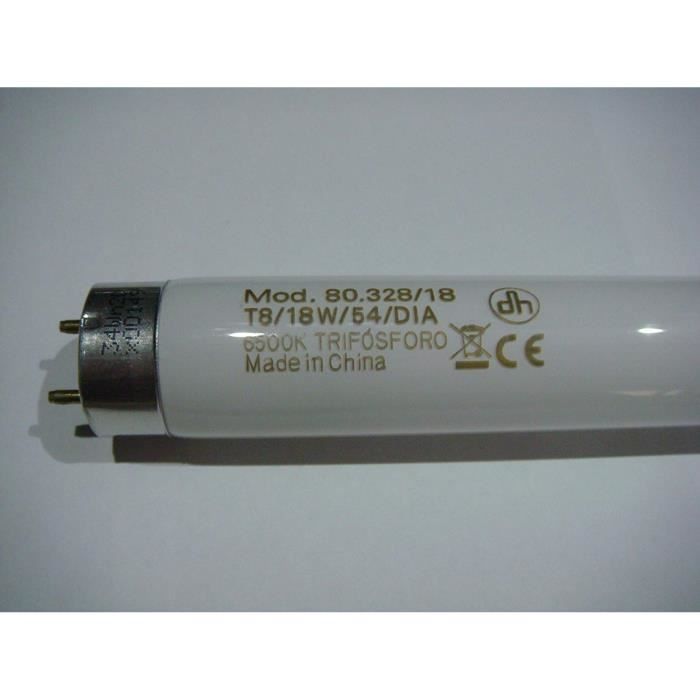 ElectroDH Tube fluorescent T8, trifósforo. T8 18 W. lumière blanc Dia (6500 K) Electro DH 80.328/18/Dia 8430552129409 - 8032818DIA