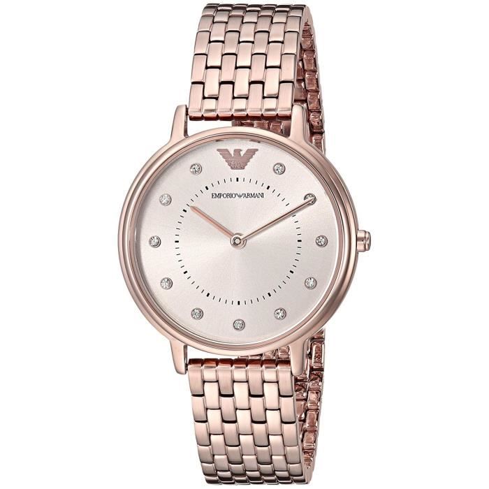 Montre Emporio Armani Kappa classique ronde AR11062 acier or rose Achat vente montre Femme Adulte Blanc Acier Cdiscount