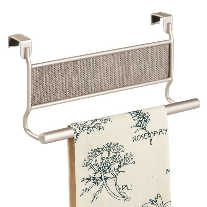 InterDesign Axis accroche-torchon pour porte barre de cuisine /à suspendre blanc porte-serviettes pratique en m/étal pour cuisine et salle de bain