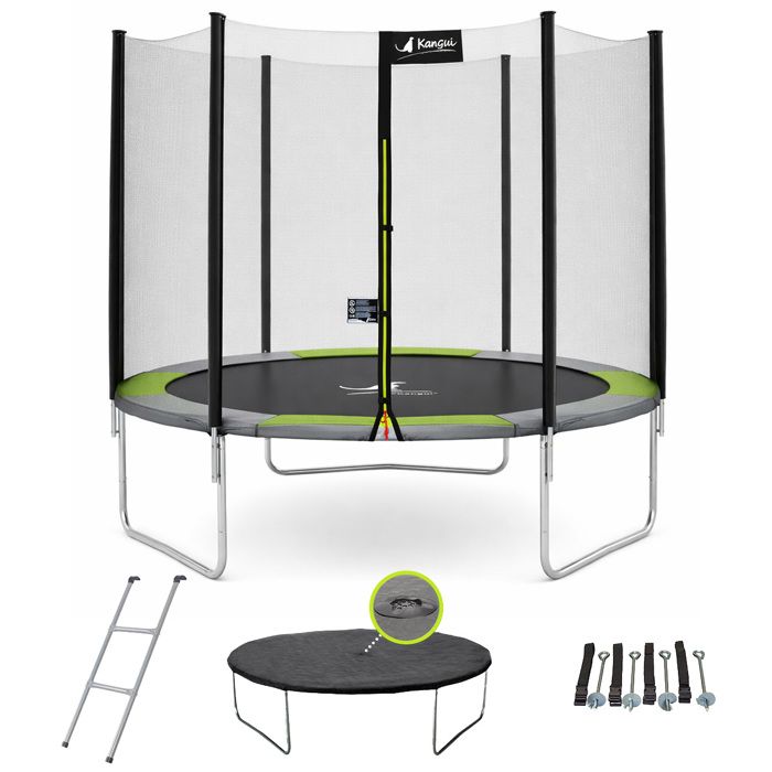 KANGUI Trampoline rond Ø250cm avec filet échelle kit dancrage et bâche de protection RALLI 250