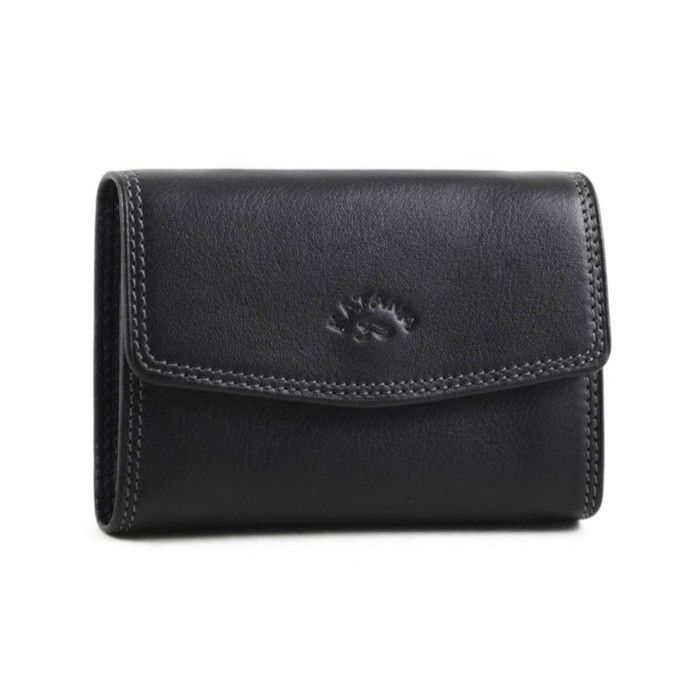 Porte Monnaie Porte-Clés Katana En Cuir - 3 Portes Cartes - Format 10x7.5cm - Noir