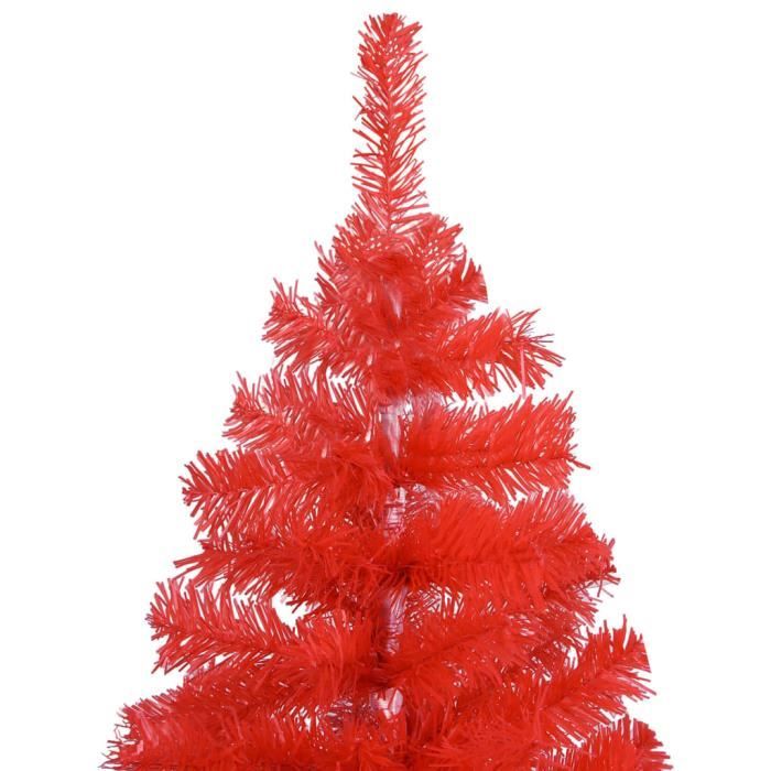 DbaiyiDdis Sapin de Noël artificiel avec support Rouge 150 cm PVC