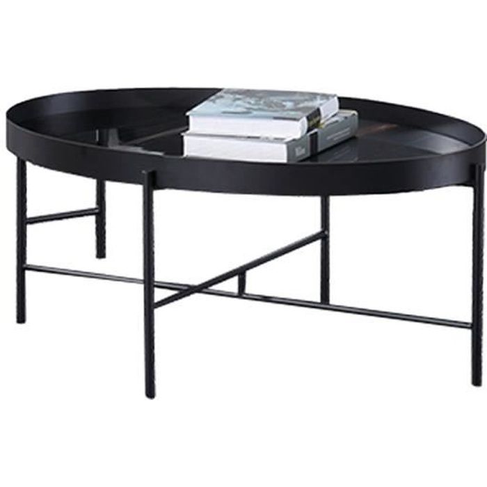 table basse pinto - noir - la maison du canapé - design - acier inoxydable - 60 cm x 60 cm x 55 cm