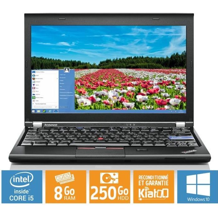 Top achat PC Portable ordinateur portable lenovo thinkpad x220 ultrabook core i5 8go ram 250 go disque dur windows 10 pc portable reconditionné pas cher