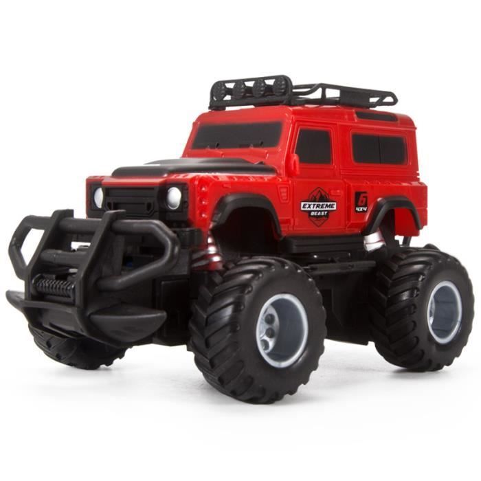 Voiture Télécommandée 1:32 Enfant – RC Avec Phares LED, 2.4G, Vitesse + Dérive, Cadeau Anniversaire Noël (Rouge)