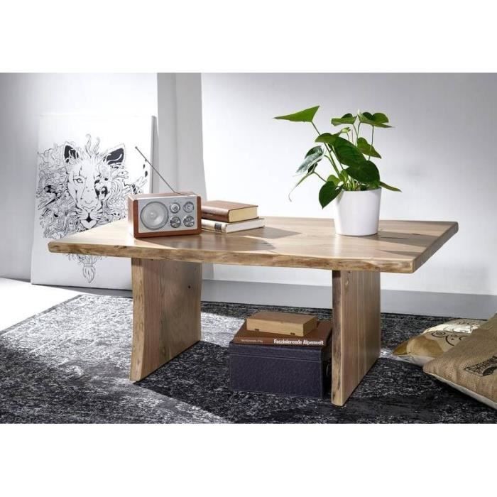 Table basse 120x70cm - Bois massif dacacia laqué (Bois naturel) - Design naturel - PURE EDGE 305 Table basse 120x70cm - Bois massif dacacia laqué (Bois naturel) - Design naturel - PURE EDGE 305