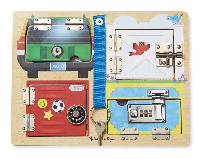 Jeu éducatif en bois - MELISSA & DOUG - Planche À Serrures Et Verrous - Multicolore - A partir de 3 ans