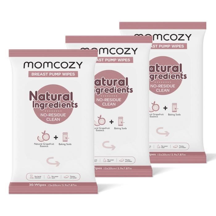 Momcozy Lingettes Naturelles pour Tire-lait, pour Nettoyer les Pièces du Tire Lait