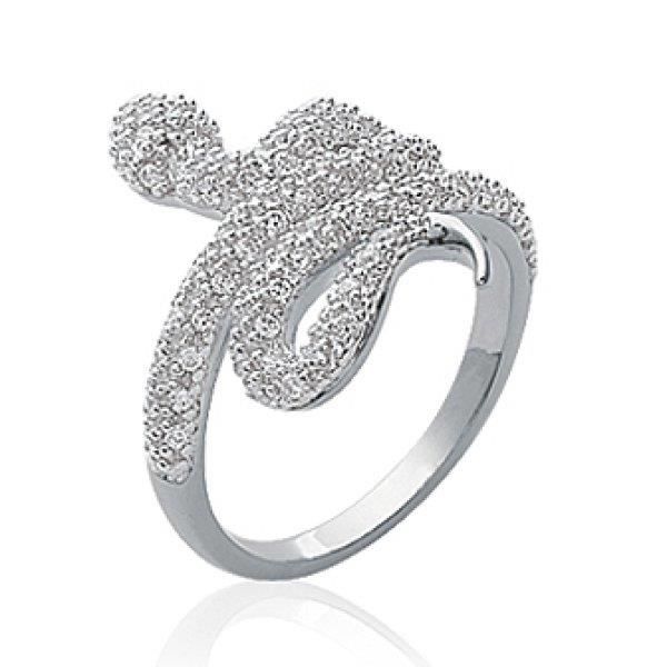 Bague SERPENT SNAKE Sertie ZIRCO en ARGENT neuf T 64