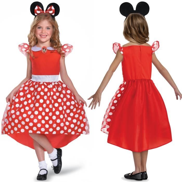 Costume de carnaval Disney Minnie Mouse - DISGUISE - Fille - Taille 109-123  cm - Rouge - Cdiscount Jeux - Jouets