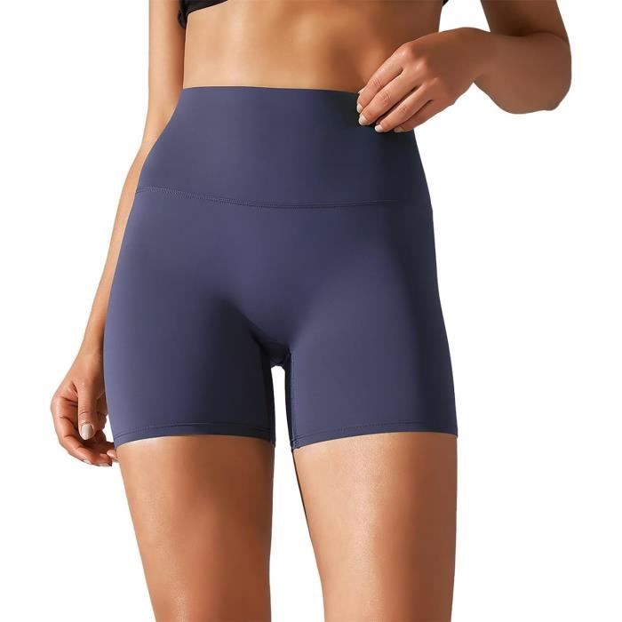 Short de Sport Femme Rose Fitness Yoga Taille Haute Sans Coutures Short Moulant Shorty Securite
