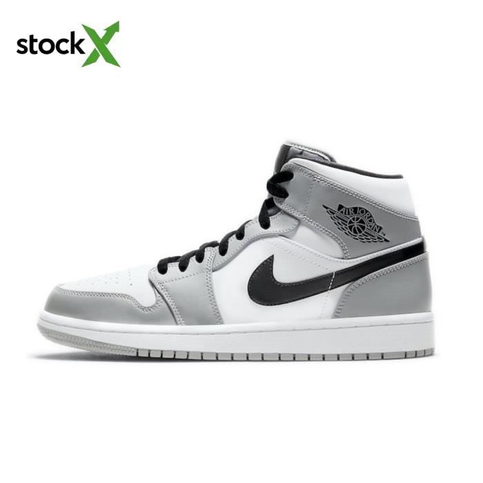 Nike Air Jordan 1 Mid LIGHT SMOKE GREY 554724 092 Baskets Hommes Femmes Gris Cdiscount Chaussures