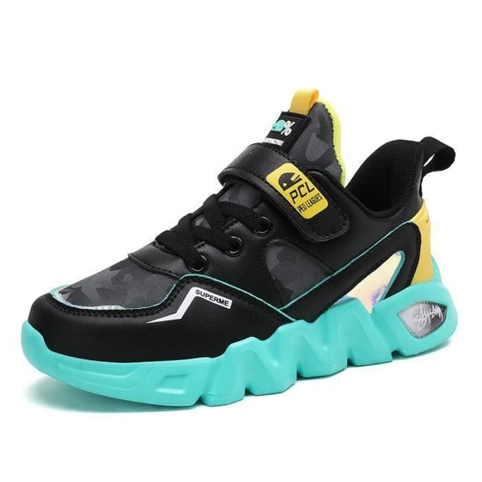 Baskets Enfant Garçon Et Fille – Chaussures Décontractées Légères, Tennis Mixte, Fermeture Velcro Facile, Semelle EVA Antidérapante, Confortable Pour L’école Et Le Sport