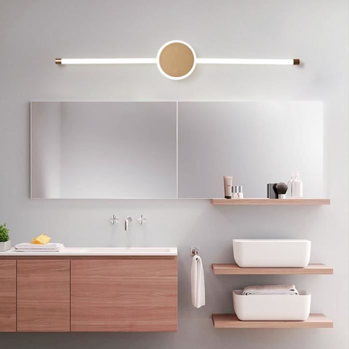 Modern LED Applique Doré Miroir de Salle de Bain Eclairage pour Armoire de  Toilette Lampe Murale Garde-robe Tableau Luminaire - Cdiscount Maison