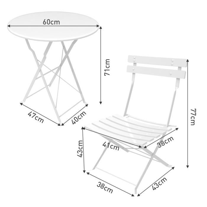 Ensemble table et chaise (1 table + 1 chaise) Bureau portable pliable pour  la maison, pour écrire, étudier, dessiner (couleur : B, taille : 72 cm) (B  72 cm) : : Cuisine et Maison