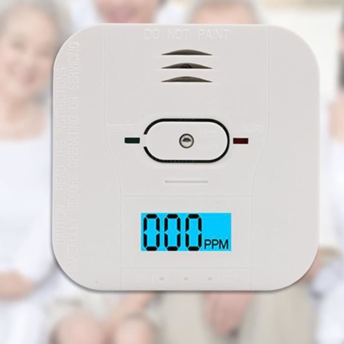 Détecteur De Monoxyde De Carbone 3-en-1 Portable - CO, Température, Humidité - Alarme 80 DB - Rechargeable USB-C