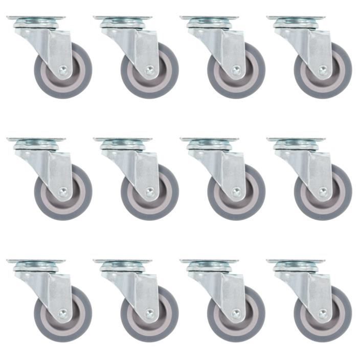 12 pcs Roulettes pivotantes 50 mm Cdiscount Bricolage