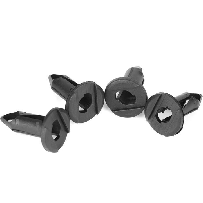 100 Rivets/Clips De Pare-chocs Nylon 10mm Noir - Fixation Capot, Garde-boue Pour Honda