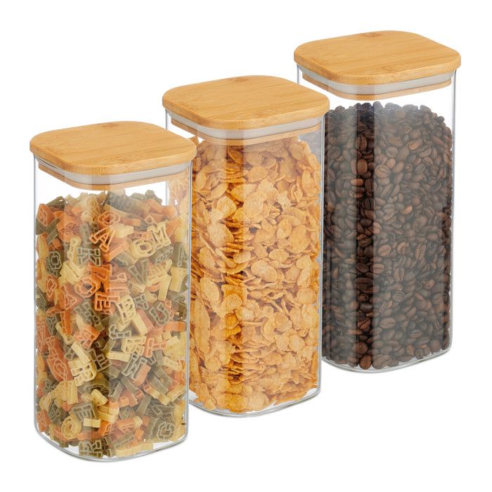 Bocal En Verre 3L Relaxdays - Fermeture Hermétique à étrier Pour Conserves, Confitures Et Stockage Alimentaire