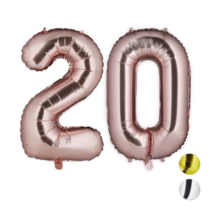 Relaxdays Ballon Chiffre Numero Gonflable Anniversaire Decoration Geant Mariage Fete Helium 85 100 Cm Xxl Cdiscount Maison