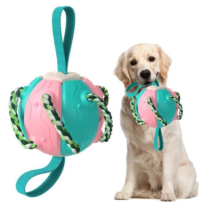 Comparer les prix de Jouets éducatifs pour animaux de compagnie,Entraînement à l'extérieur,frisbee interactif,Balle à mâcher pour chien,Rose + bleu lac