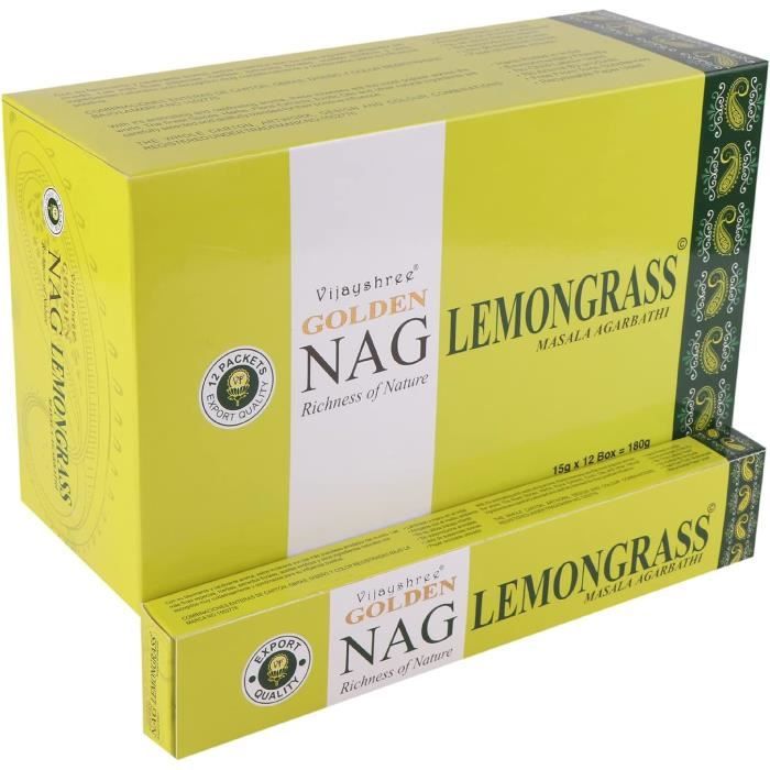 Aromasenses Golden Nag Meditation Räucherstäbchen – 12x15 G + 1 Räuchergefäß
