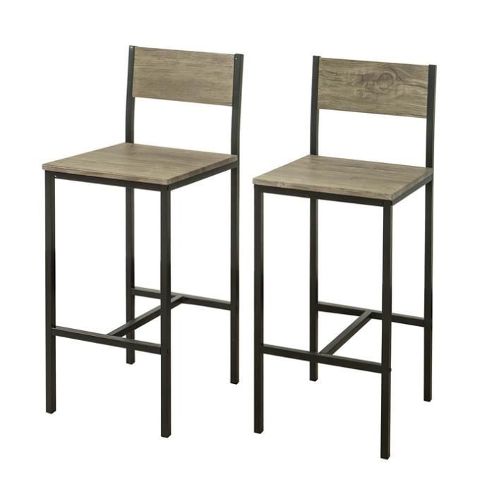 sobuy® fst53x2 lot de 2 chaises tabourets de bar cuisine avec repose-pieds