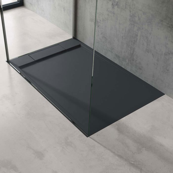 Receveur de Douche Ultra Plat SO GOOD Geoma04 - Gris-Noir - 90x120x3,5cm