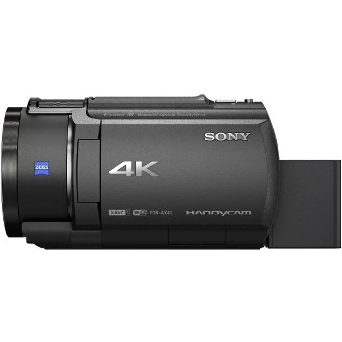 Sony FDR-AX43 - Caméscope 4K Ultra HD - Stabilisateur optique SteadyShot 5 axes - Ecran tactile LCD 3' - Wi-Fi/NFC