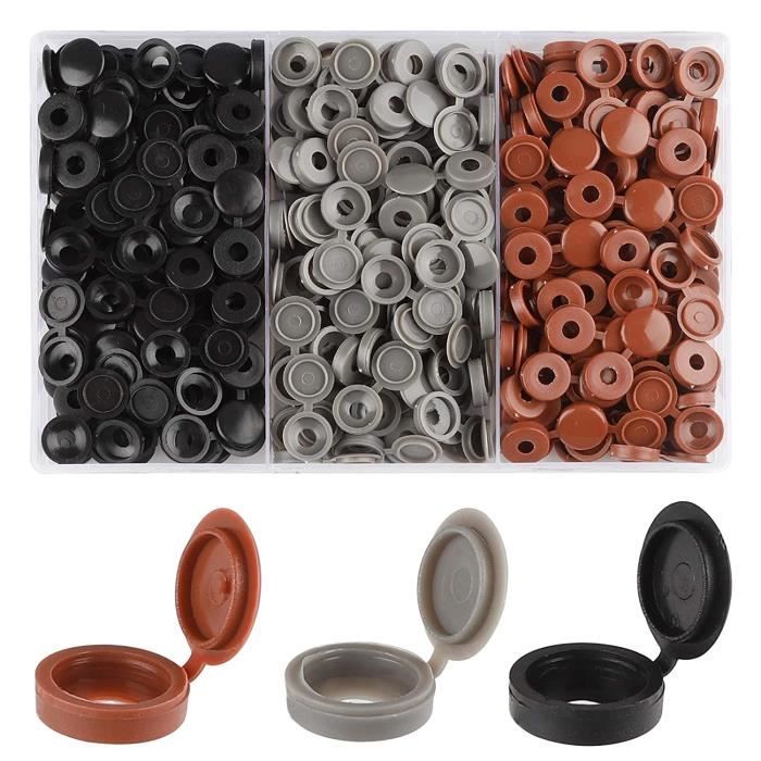 sourcing map 80pcs Caoutchouc Embouts 4mm ID Vinyle Rond Terminal Capuchon Housse Vis Filetage Protections Noir