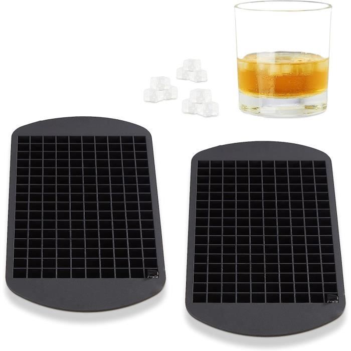 Relaxdays Bac à Glaçons En Silicone 1 Cm Moule à Glace Noir Sans Bpa Hxlxp 1 X 23 822788