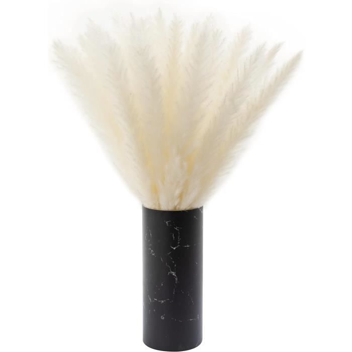 Herbe de la pampa avec vase aspect marbre 2 en 1,Herbe de la pampa