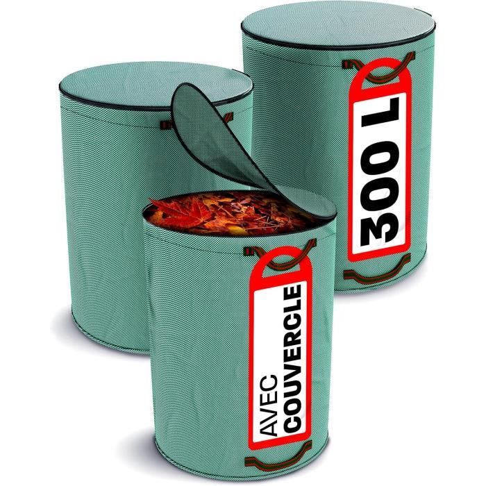 Diealles Shine Lot 2 Sacs Déchets Verts Jardin 500L – Sacs Feuilles Imperméables Avec 4 Poignées – Debout Autonome Résistant