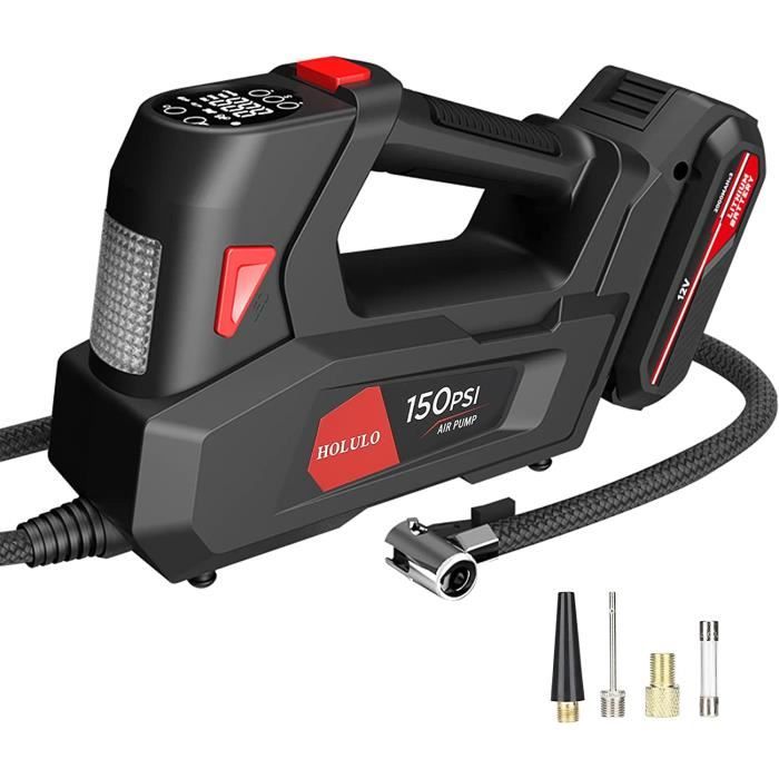 Compresseur D'air Portable De Gonfleur De Pneu Pour Des Pneus De Voiture Affichage Numerique Arret Automatique 120w Pompe Pour La Voiture De Velo Velo Electrique Boule 81600567